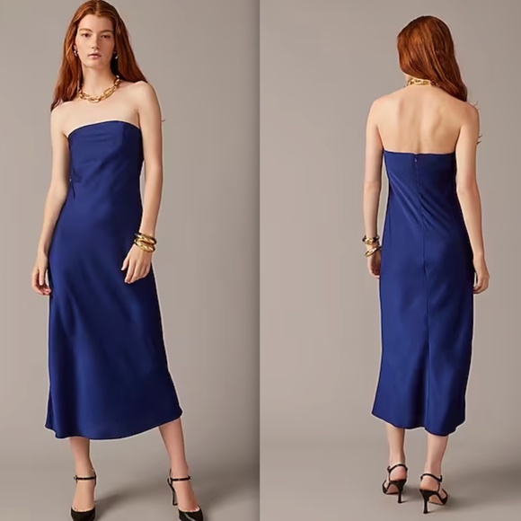 NWT J.Crew Collection Gwyneth slipdress in luster charmeuse, Red 16 - Picture 8 of 8